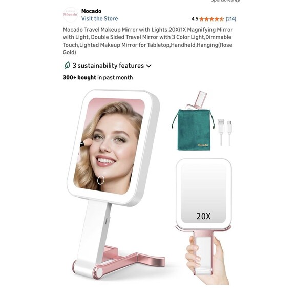 Other - Movado Makeup Mirror 6 Inch Magnifying Mirror